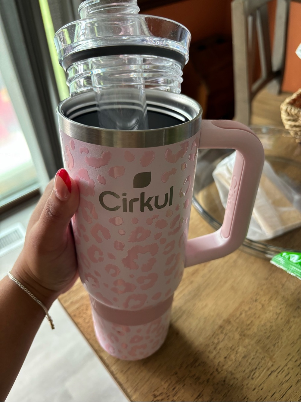 Cirkul Pink Leopard Insulated Travel Mug